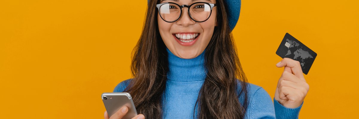 Girl With Glasses and Credit Card