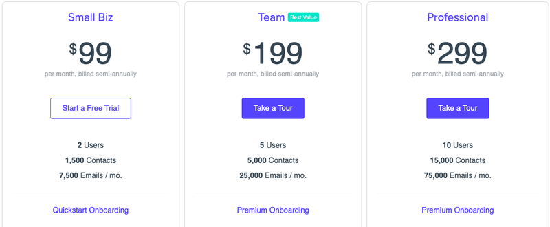 Hatchbuck's Pricing Options