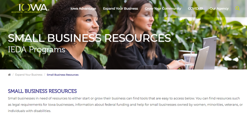 Iowa's small business resources website.