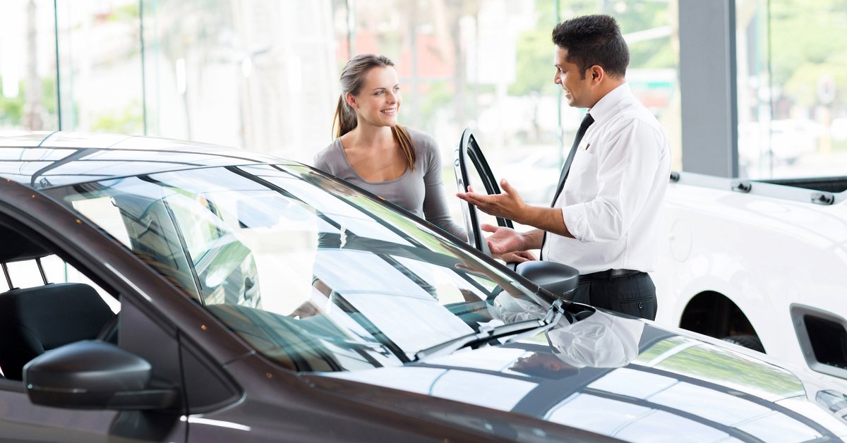 Dealer Showing Female Customer A Car
