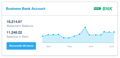 Xero software bank account reconciliation tool.