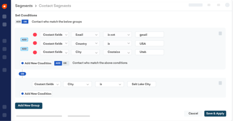 Freshmarketer's Segmentation Customization