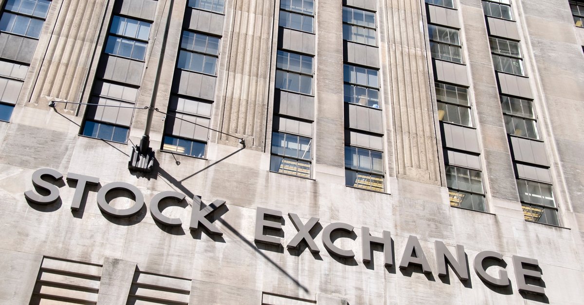 The exterior of the New York Stock Exchange building.