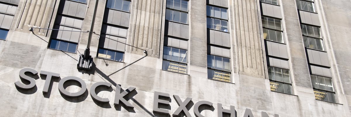 The exterior of the New York Stock Exchange building.