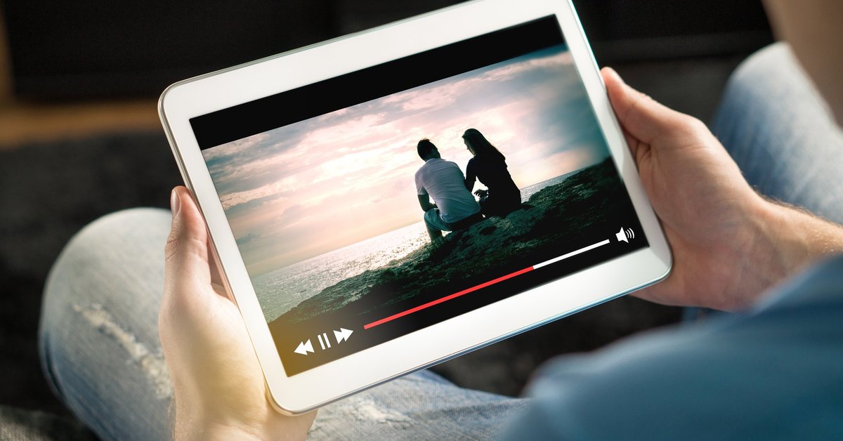 Person viewing a streaming service on a tablet.