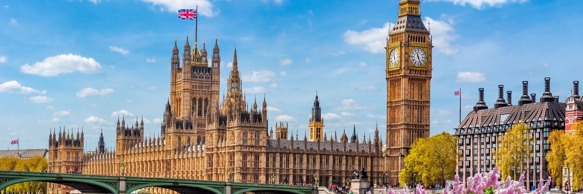 Palace of Westminster in spring - London House of Parliament Big Ben