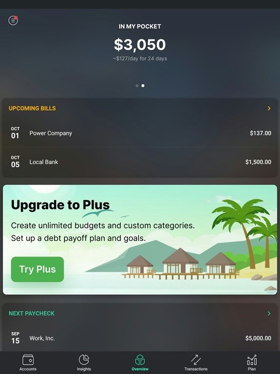 PocketGuard app overview screenshot