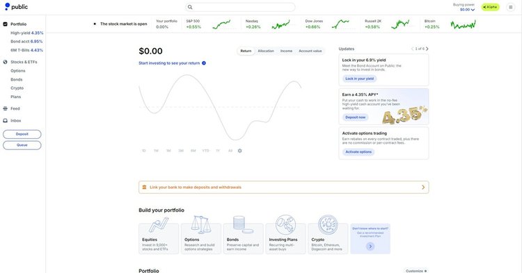Screenshot of Public desktop main screen.