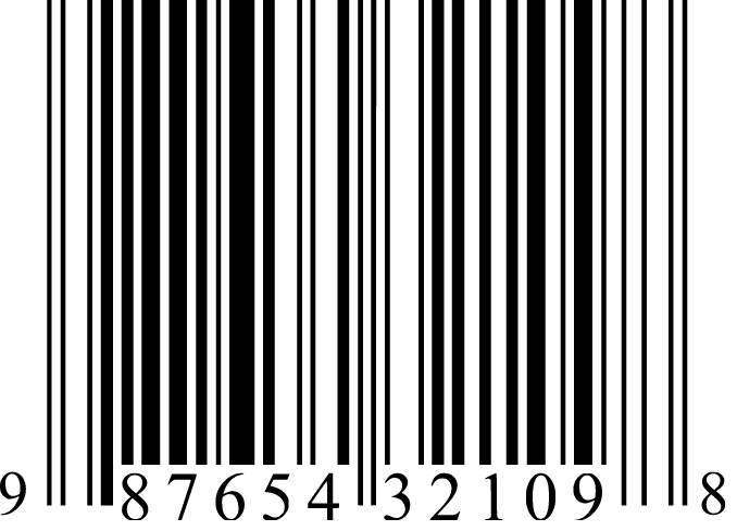 A SKU barcode with numbers under the lines.