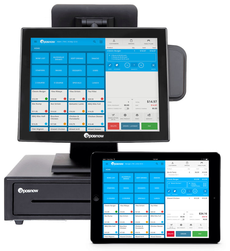 EPOS Now terminal and tablet