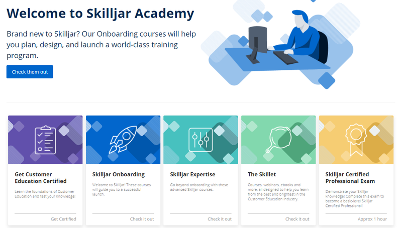 The Skilljar Academy welcome page.