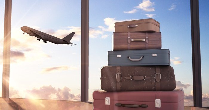 Suitcases plane