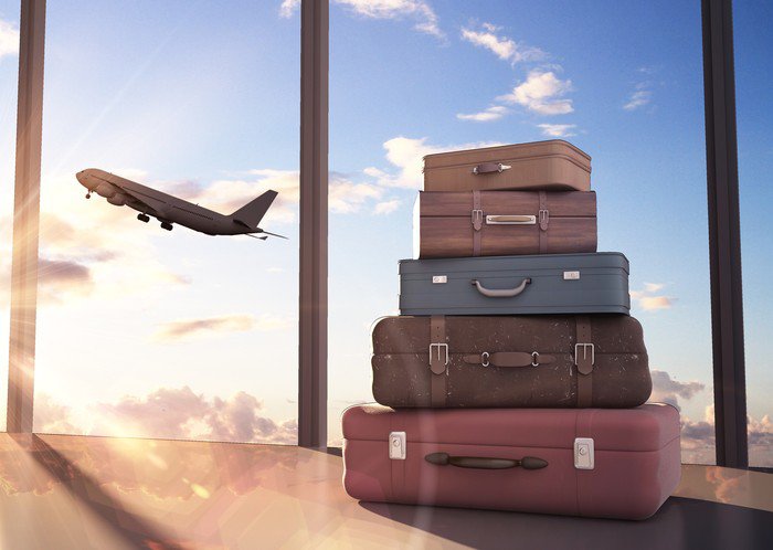 Suitcases plane