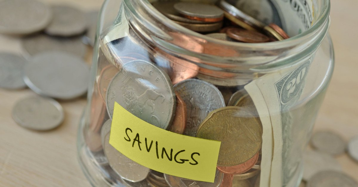 Jar Of Money With "Savings" Label