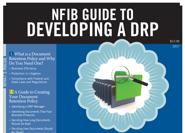 Screenshot of an NFIB document retention guide.