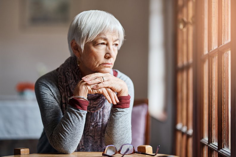Unhappy Older Lady