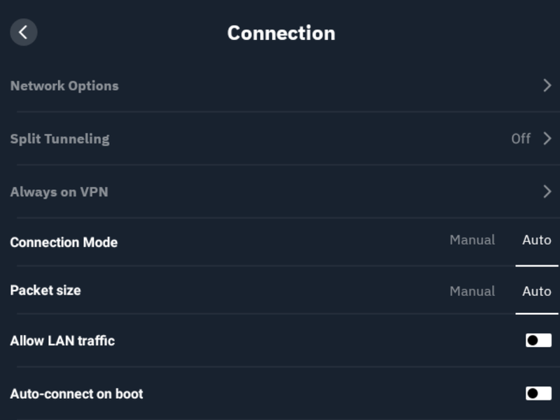 Windscribe VPN offers seven connection options.
