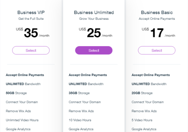 Wix&#x27;s pricing plans