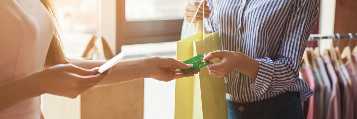 Woman shopping with credit card