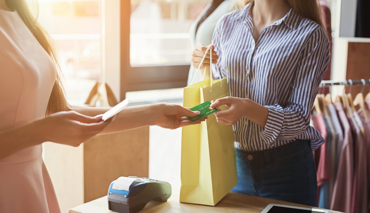 Woman shopping with credit card