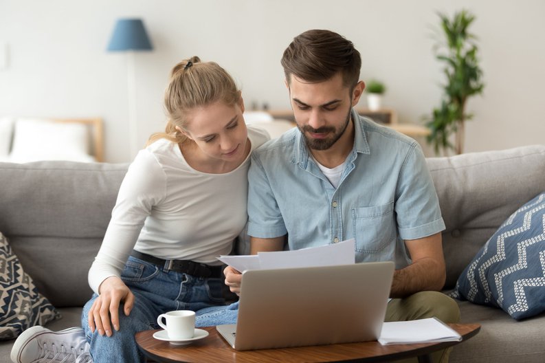 Young Couple With Laptop