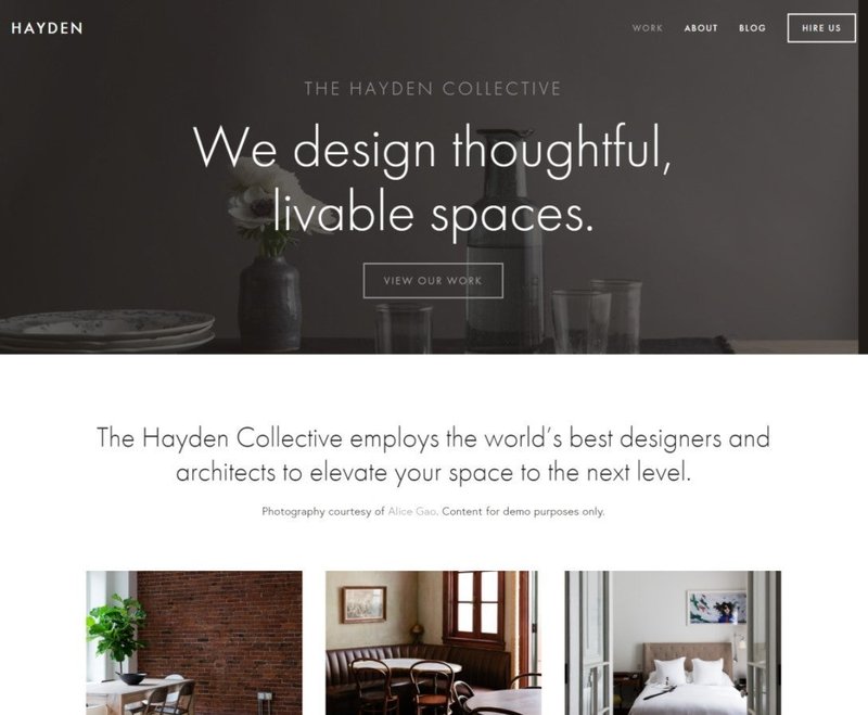 The Squarespace Hayden theme demo for business owners and professional bloggers.