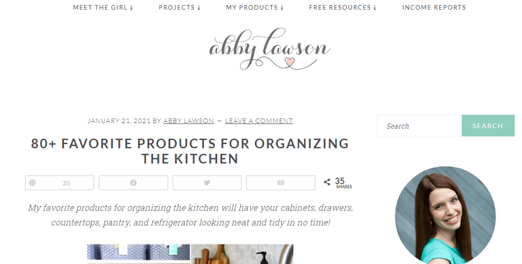 Un article du blog d'Abby Lawson, qui s'appelle Just a Girl and Her Blog.