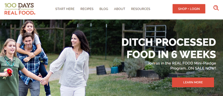 Le site Web des 100 jours de vrais aliments.