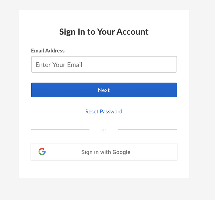 The login screen for Box to sign in with your Box account or via your Google account.