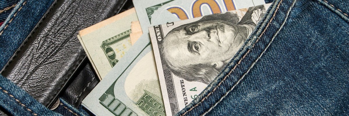 Cash in jeans pocket