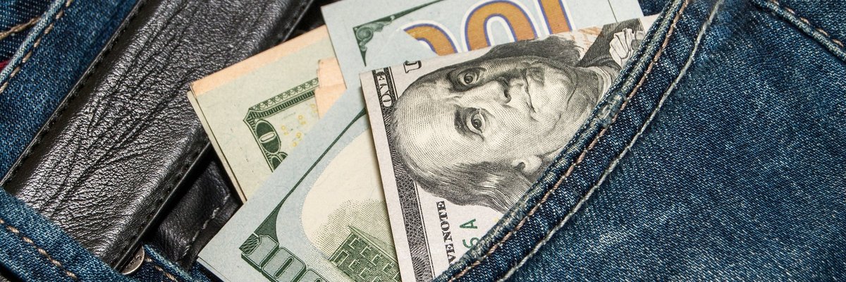 Cash in jeans pocket