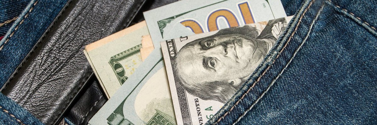 Cash in jeans pocket