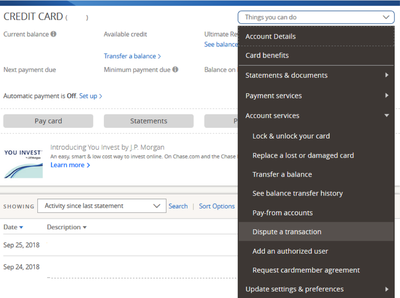How To Dispute A Credit Card Charge With Chase