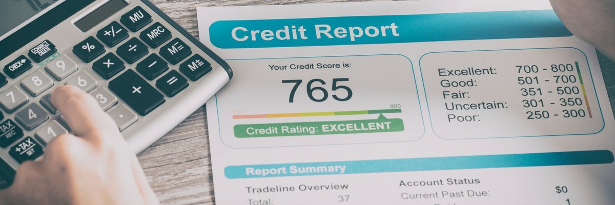 credit report showing score of 765