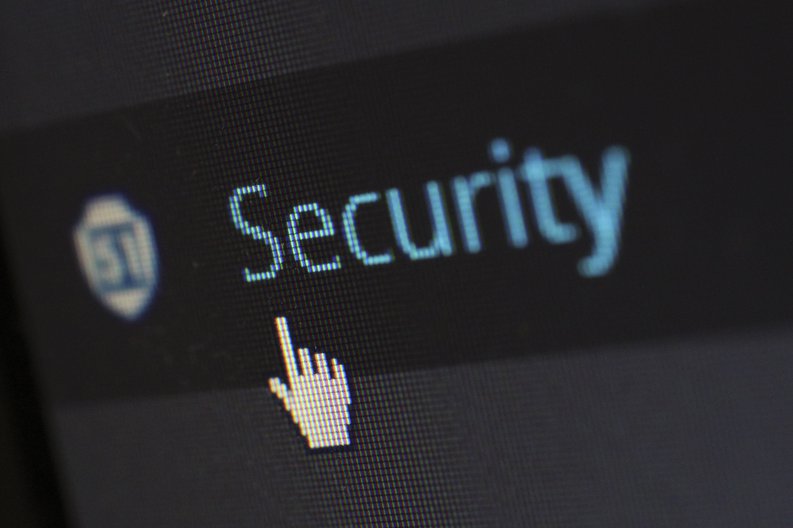 Security icon on computer screen
