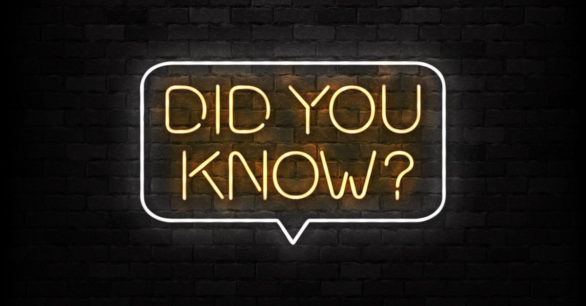 Neon sign that says "did you know?"
