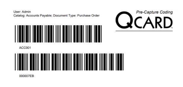 An example QCard with two stacked barcodes.