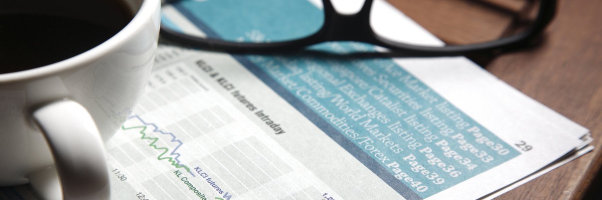 Financial paperwork showing rise in stock value