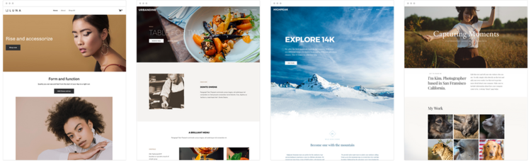 A selection of Weebly theme options.