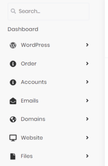 A screenshot of Hostinger’s side toolbar for managing your site, email, and account.