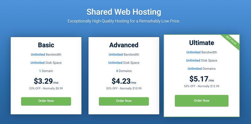Hostwinds pricing tiers for web hosting.