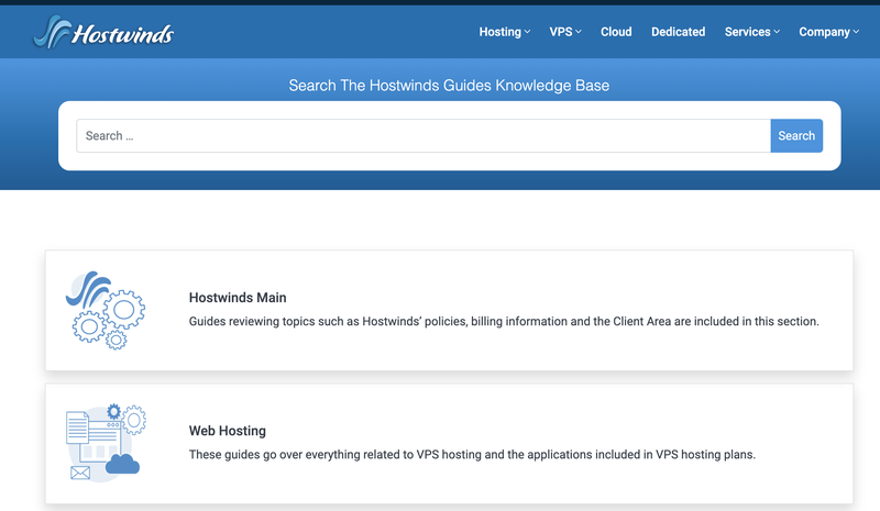 Hostwinds’ knowledge base for managing issues and troubleshooting.