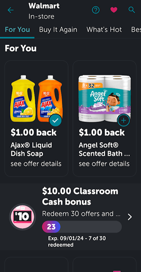 Ibotta screenshot For You tab