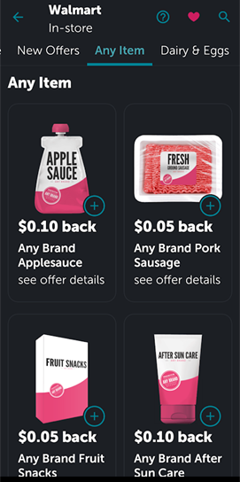 Ibotta screenshot Any Item tab