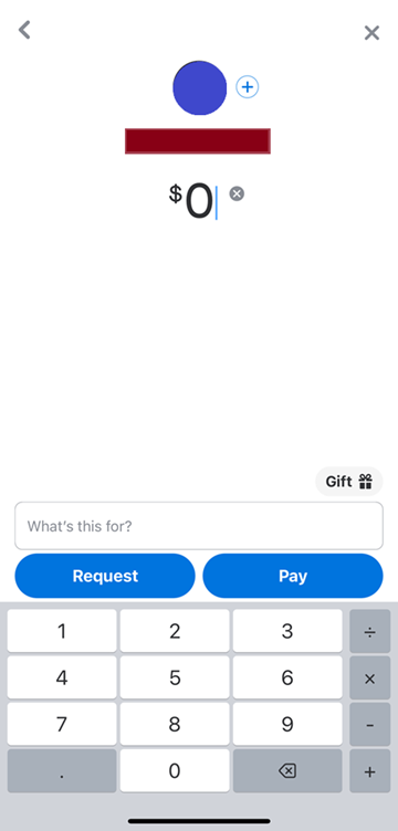 Venmo pay/request screen
