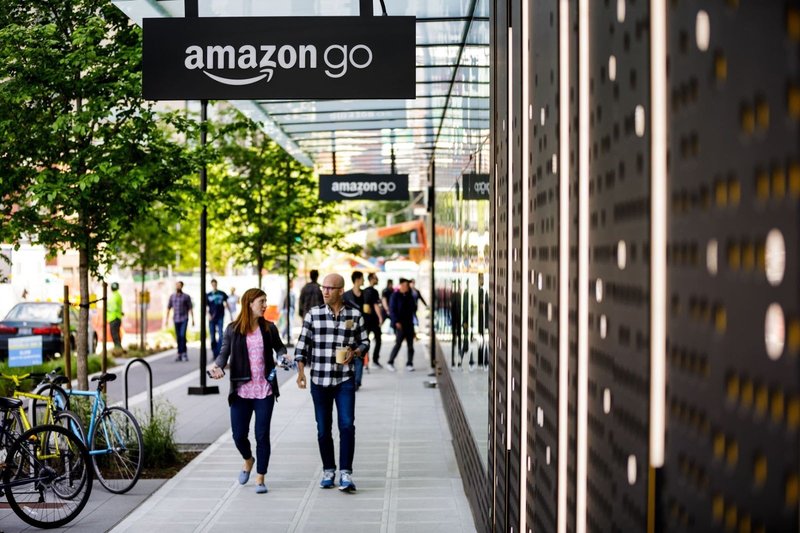 The exterior of an Amazon Go store.