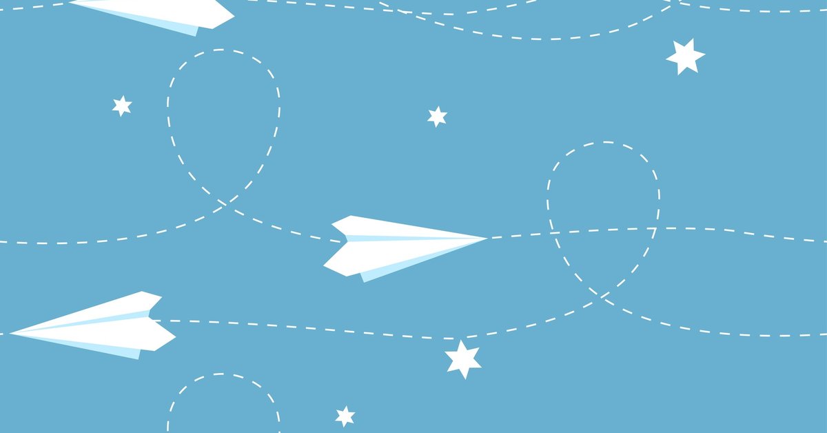 paper airplanes flying among stars