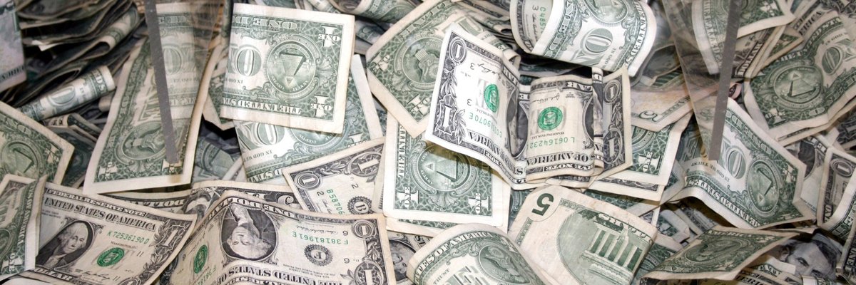 Pile of dollar bills