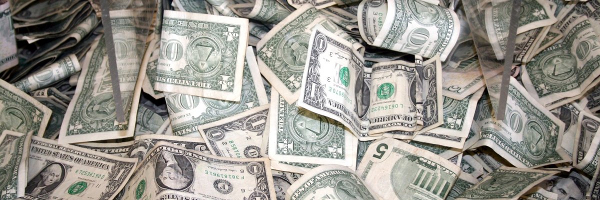 Pile of dollar bills