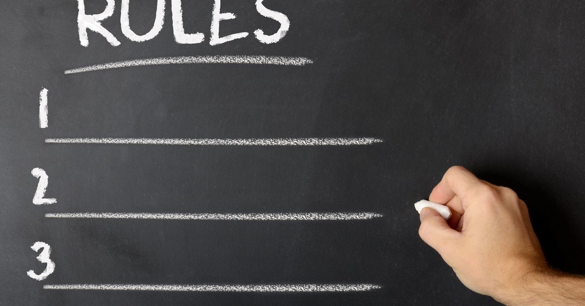 chalkboard showing a list of rules